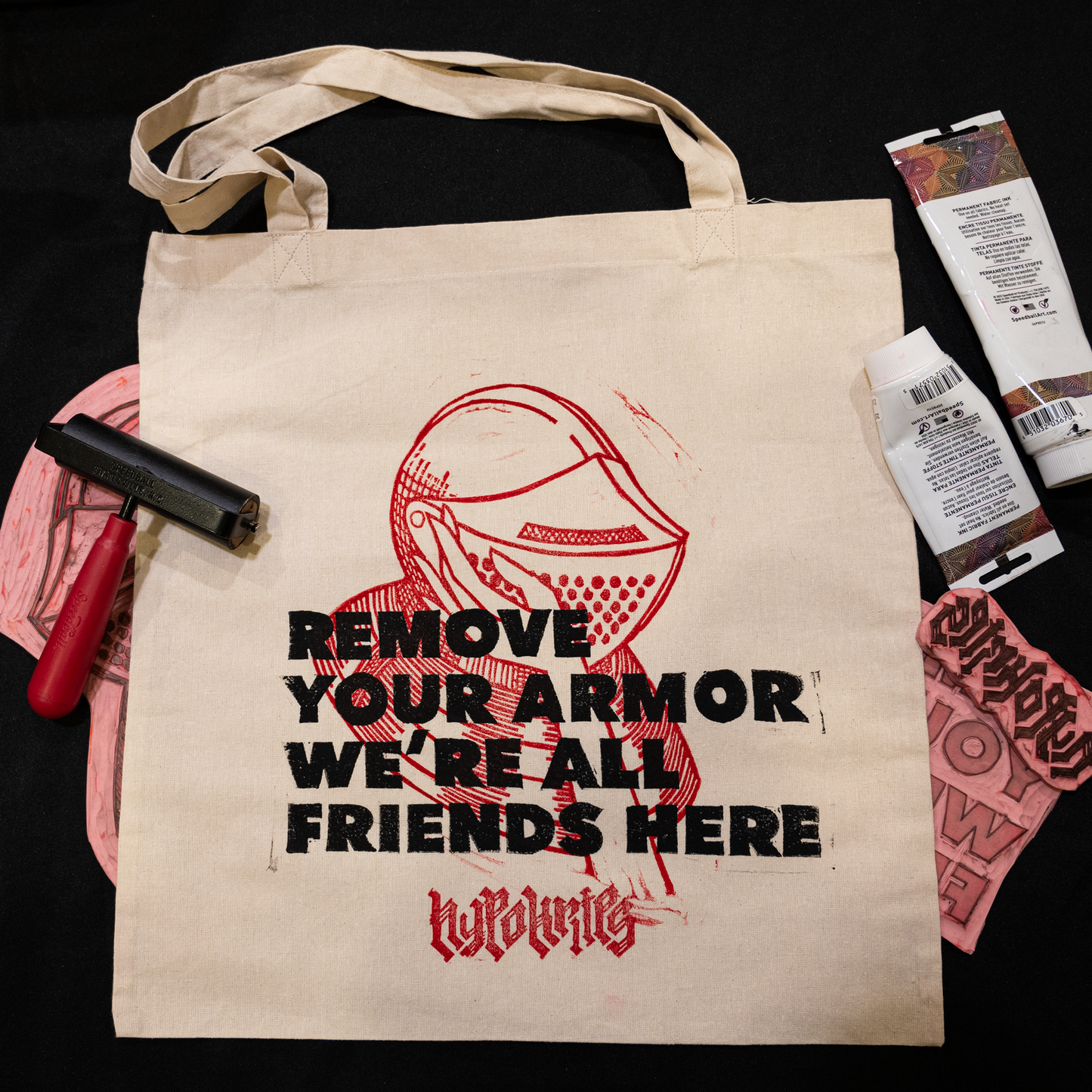 We're All Friends Here Tote Bag