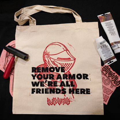 We're All Friends Here Tote Bag
